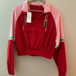 Lacoste cropped colorblock sweater.